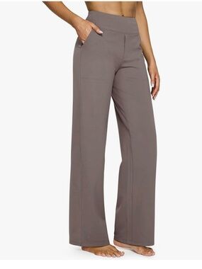 G4 Free Women's Wide-Leg Pants in Taupe 31 inch inseam